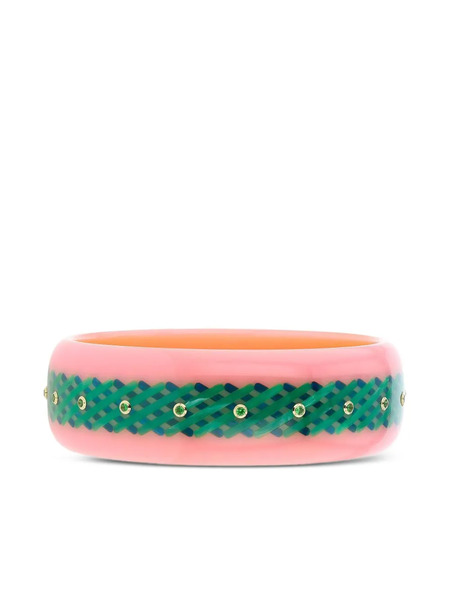  Mark Davis 18k Yellow Gold Tsavorite Bakelite Bangle 
