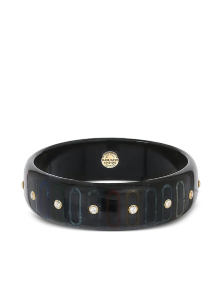  Mark Davis 18k Yellow Gold White Topaz And Diamond Bangle 