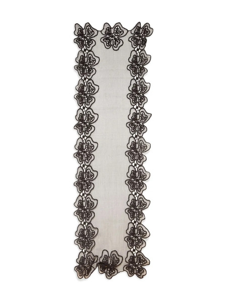  Markarian Gillian Georgette Floral Embroidered Scarf - Black 