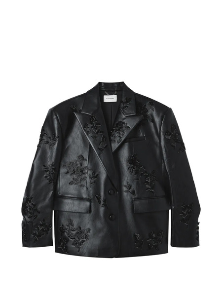  Markgong Floral-motif Bead-embellished Blazer - Black 