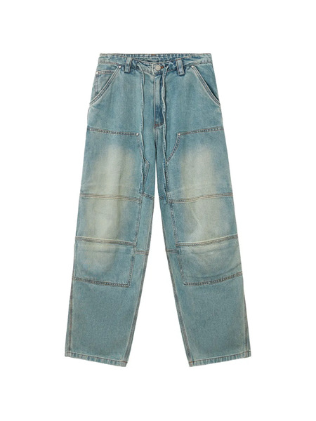  Markgong Panelled Wide-leg Jeans - Blue 