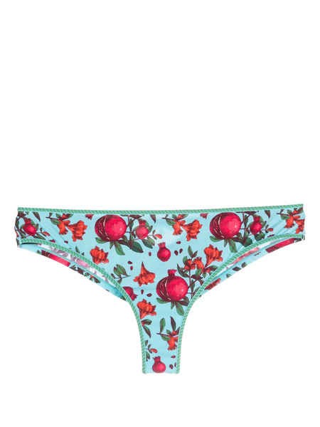  Marlies Dekkers Forbidden Fruit-print Glitter Thong - Blue 
