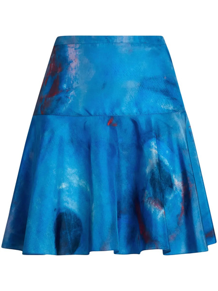  Marni Abstract-print Silk Skirt - Blue 
