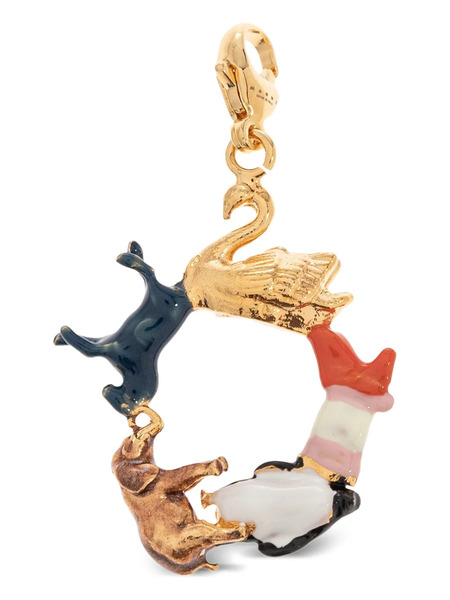  Marni Alphabet O Animal-circle Pendant - Gold 