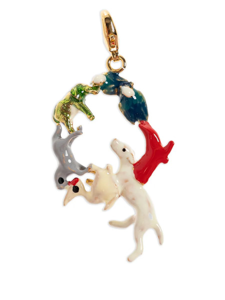  Marni Animal-circle Pendant - Neutrals 