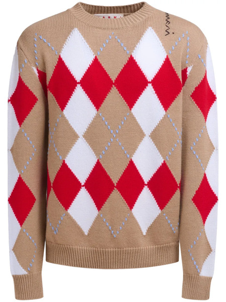  Marni Argyle Intarsia-knit Jumper - Neutrals 