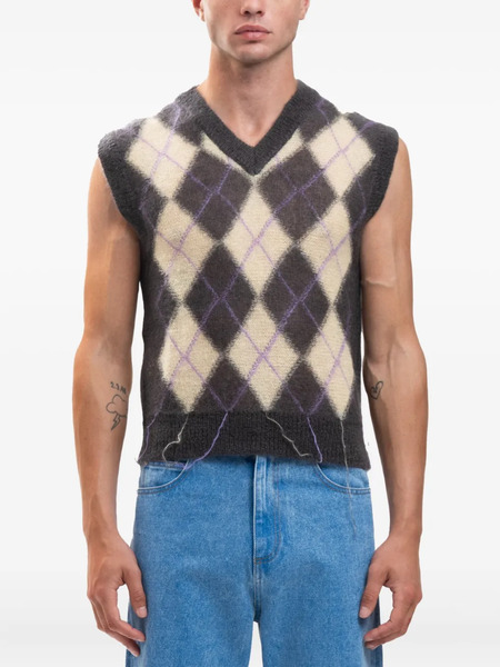  Marni Argyle Sweater Vest - Neutrals 