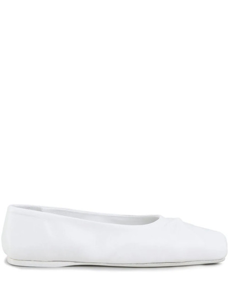  Marni Bow-embossed Leather Ballerina Shoes - White 