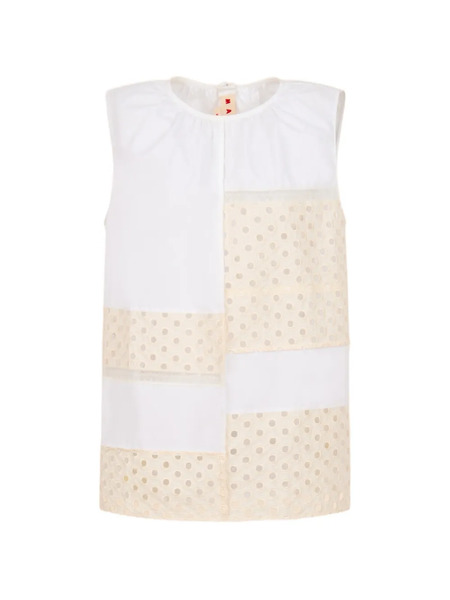  Marni Broderie Anglaise Sleeveless Blouse - White 