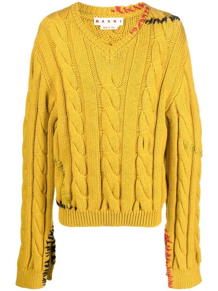  Marni Cable-knit Virgin Wool Jumper - Yellow 