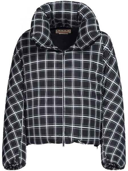  Marni Checked Down Jacket - Black 
