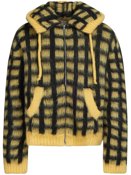  Marni Checked Mohair-blend Cardigan - Yellow 