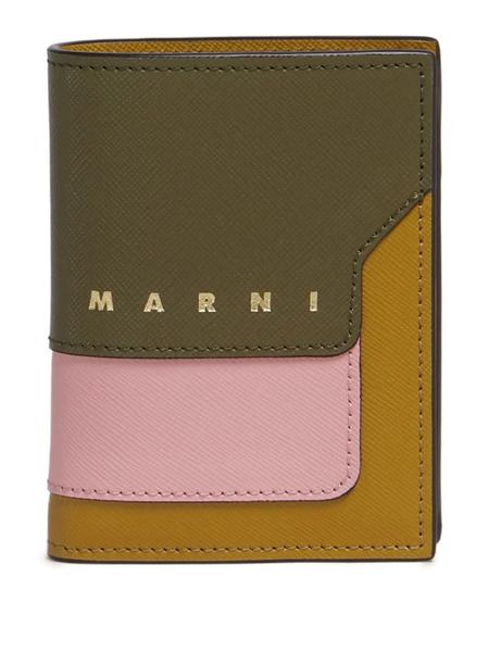  Marni Colour-block Leather Wallet - Zo957 Deep Sage/mistyrose/light Curry 