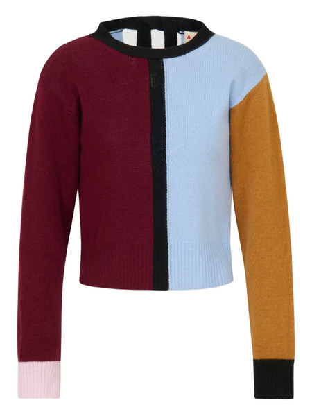  Marni Colour-block Long-sleeve Sweater - Blue 