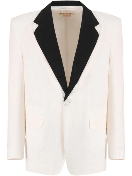  Marni Contrasting-collar Blazer - White 