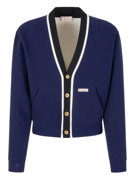  Marni Contrasting-trim Cardigan - Blue 