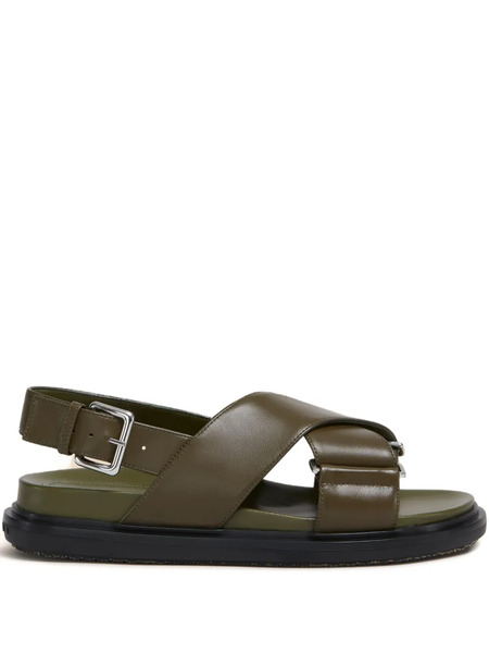  Marni Cross-strap Flat Sandals - Green 