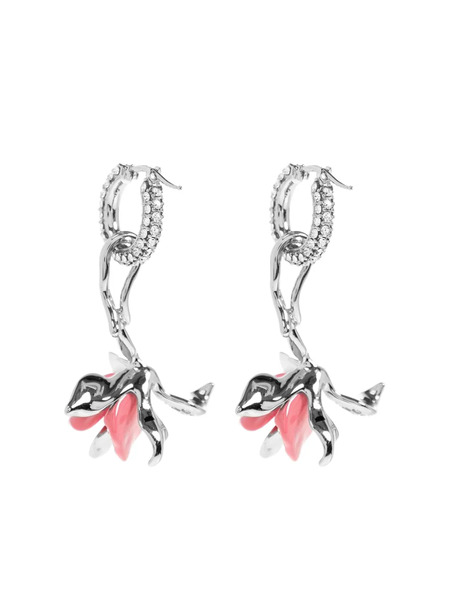  Marni Crystal-embellished Flower Earrings - Silver 