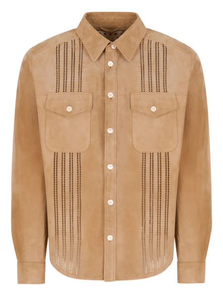  Marni Cut-out Flap-pocket Shirt - Neutrals 