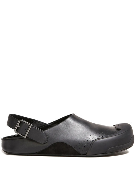  Marni Dada Sabot Slingback Leather Sandals - Black 