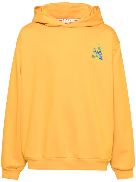  Marni Dripping Flower Logo Hoodie - Orange 