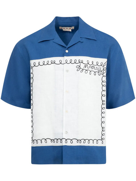  Marni Echoes-print Shirt - Blue 