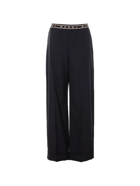  Marni Elasticated Logo-band Trousers - Black 