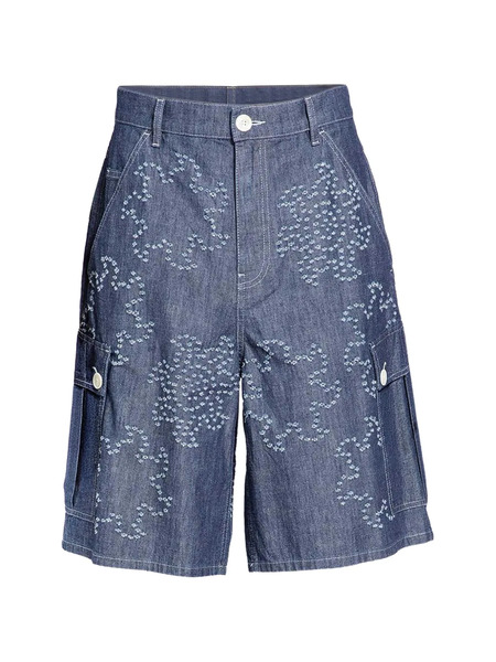  Marni Embroidered Denim Shorts - Blue 