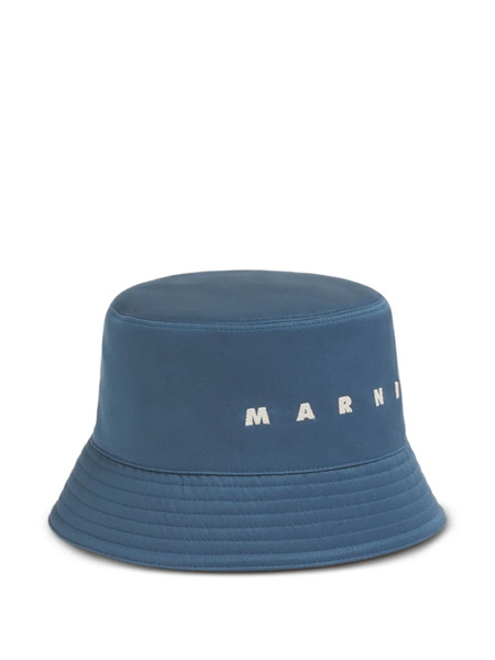  Marni Embroidered-lettering Bucket Hat - Blue 