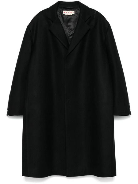  Marni Embroidered Logo Coat - Black 