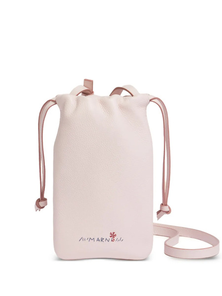  Marni Embroidered-logo Drawstring Phone Holder - Pink 
