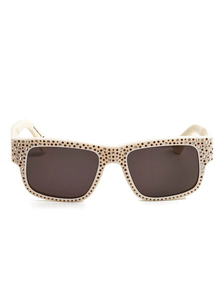  Marni Eyewear Swarovski Rectangle Sunglasses - Neutrals 