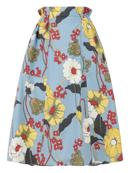  Marni Flared Floral Midi Skirt - Blue 