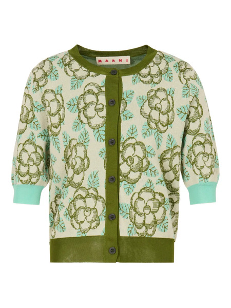  Marni Floral-detail Cardigan - Neutrals 
