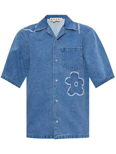  Marni Floral Motif Shirt - Blue 