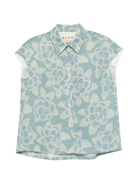  Marni Floral-pattern Shirt - Blue 