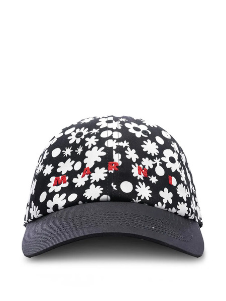 Marni Floral-print Baseball Cap - Black 