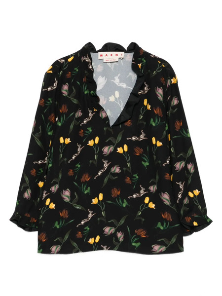  Marni Floral-print Blouse - Black 