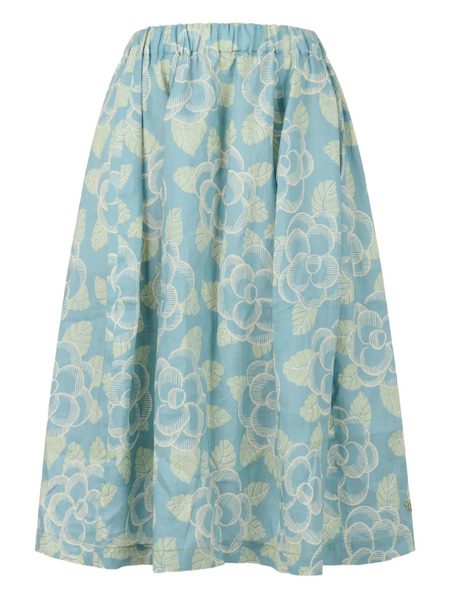  Marni Floral-print Midi Skirt - Blue 
