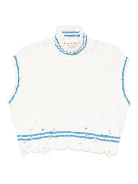  Marni Frayed-hem Sleeveless Top - White 