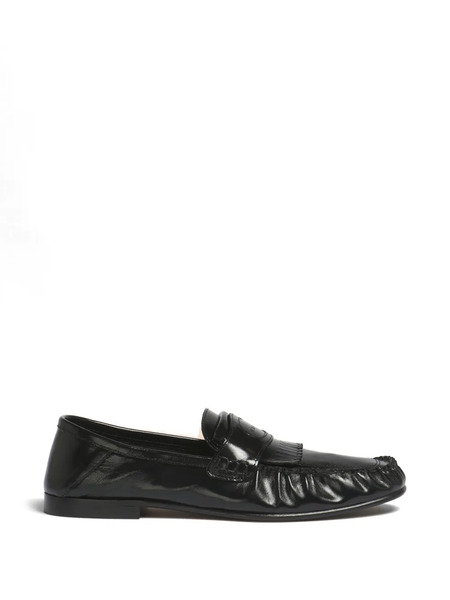  Marni Fringe Leather Loafers - Black 