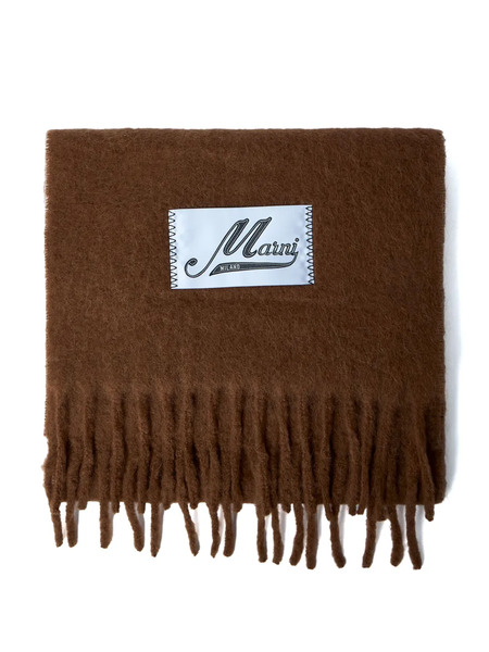  Marni Fringed Rectangle Scarf - Brown 