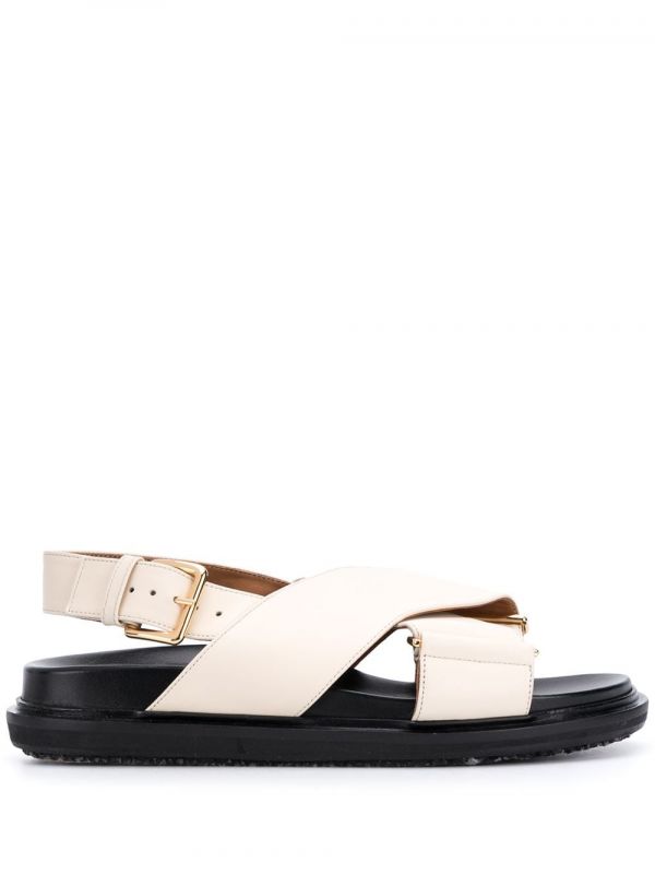  Marni Fussbet Criss-cross Sandals - Neutrals 