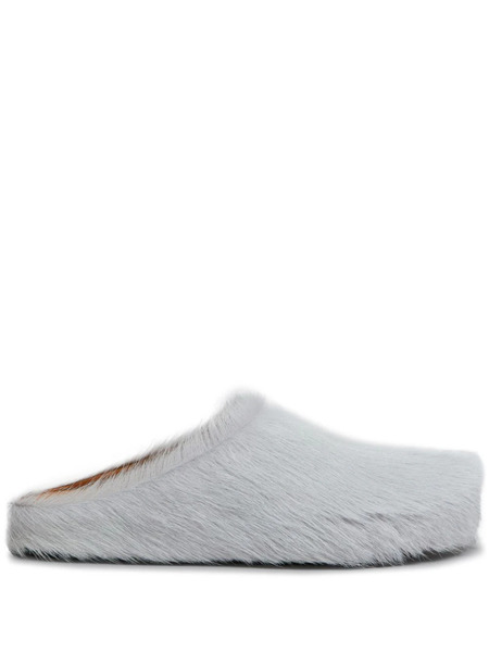 Marni Fussbett Sabot Round-toe Slippers - Grey 