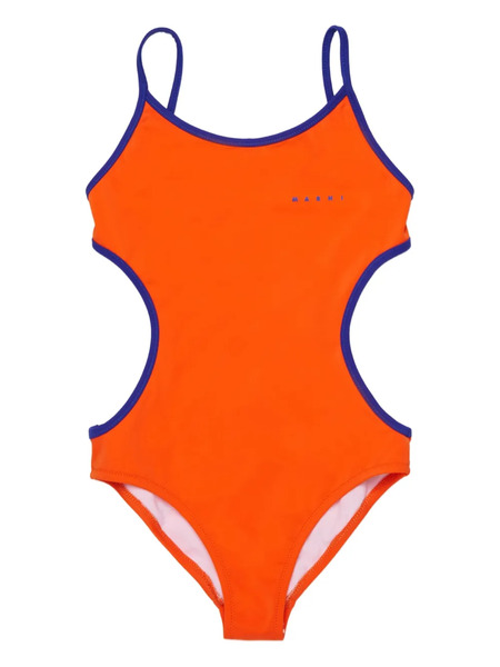  Marni Kids Cut-out Trim Swimsuit - Orange 