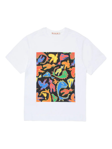  Marni Kids Dinosaur-graphic T-shirt - White 