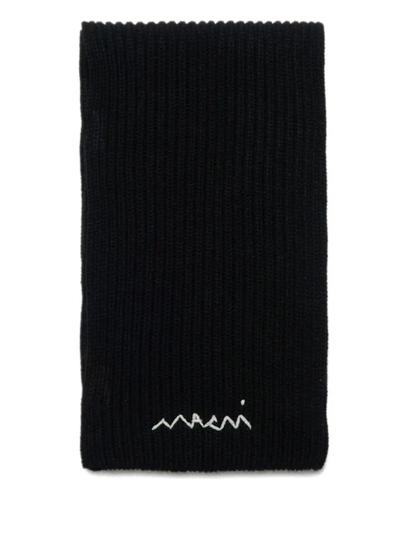  Marni Kids Embroidered-logo Scarf - Black 