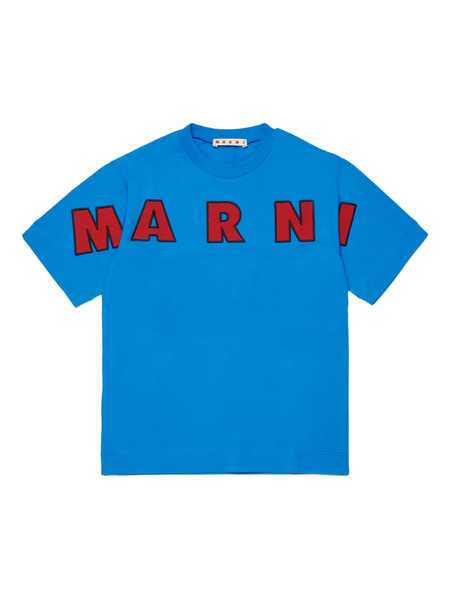  Marni Kids Embroidered-logo T-shirt - Blue 