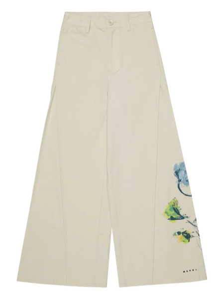  Marni Kids Floral Casual Trousers - Neutrals 