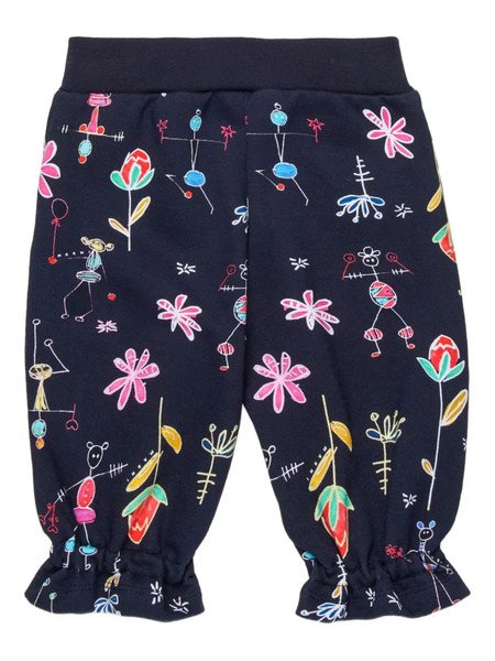  Marni Kids Floral-print Ruffled Trousers - Blue 